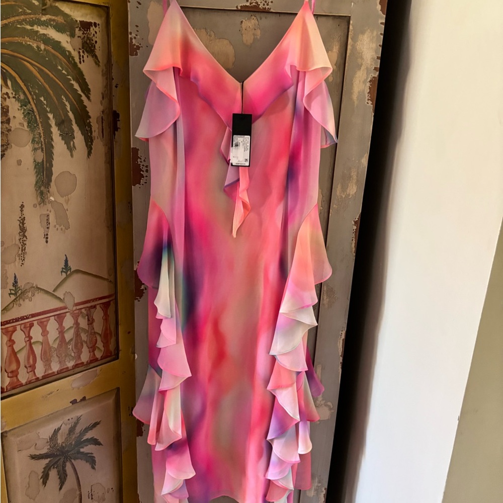 Gianni Bini Pink and Purple Midi Dress